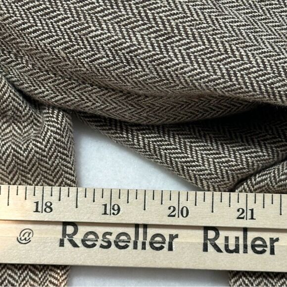 Talbots‎ Womens Blazer Size 12 Brown Herringbone Vintage Italian Cotton Silk - Picture 6 of 9